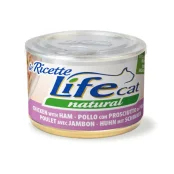 Консерва LifeCat Chicken With Ham для кошек от 6 месяцев, курица с ветчиной и стручковой фасолью, 150 г