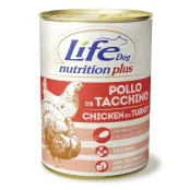 Консерва LifeDog Nutrition Plus Chicken With Turkey для собак от 6 месяцев, с курицей и индейкой, 400 г