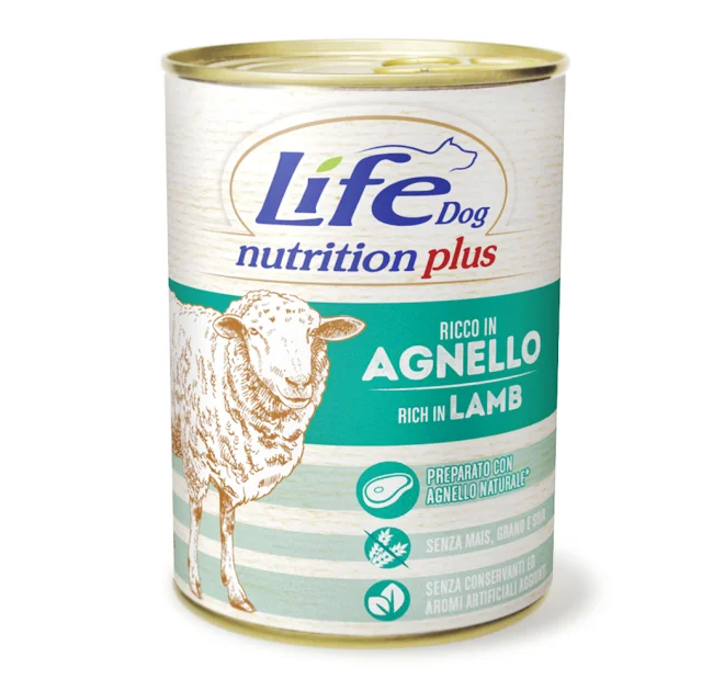 Консерва LifeDog Nutrition Plus Lamb With Rice для собак от 6 месяцев, с ягненком и рисом, 400 г