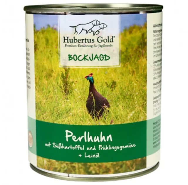 Консервы Hubertus Gold Perlhuhn mit Süsskartoffel для собак, цесарка со сладкой картошкой и овощами, 800 г