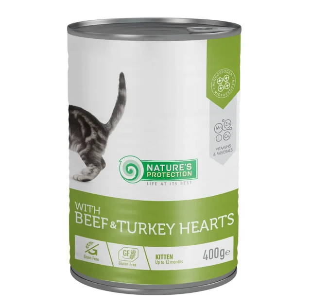 Консерви Natures Protection Kitten Beef&Turkey для кошенят, з яловичиною та індичкою, 400 г