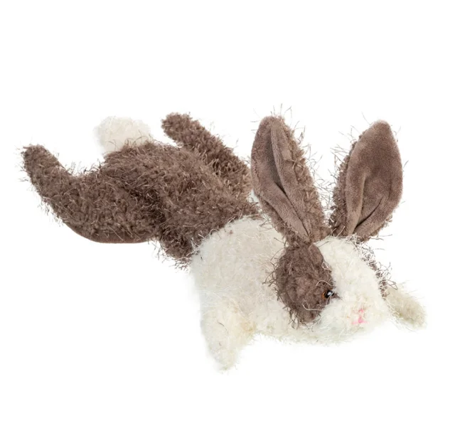 Іграшка GiGwi Plush Заєць, шкурка з пищалкою, для собак, текстиль, 47 см