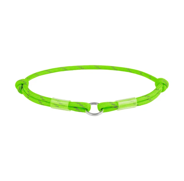 Шнурок для адресника Waudog Smart ID з паракорду, світловідбивний, розмір S, 4 мм/25-45 см, салатовий