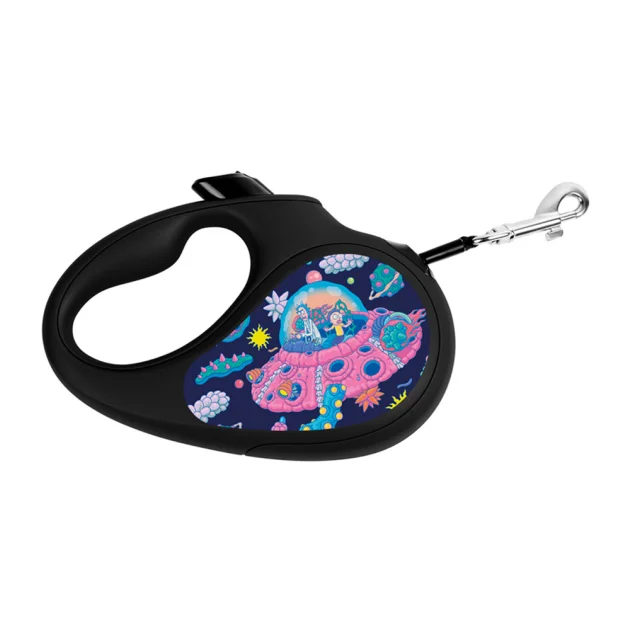 Поводок-рулетка Waudog R-leash для собак, рисунок "Рик и Морти 1", L, до 50 кг, 5 м, лента, чёрный