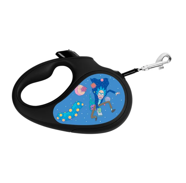 Поводок-рулетка Waudog R-leash для собак, рисунок "Рик и Морти 3", XS, до 12 кг, 3 м, лента, чёрный