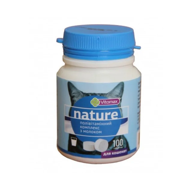 Поливитаминный комплекс Vitomax Nature для котят, с молоком, 50 г, 100 таб