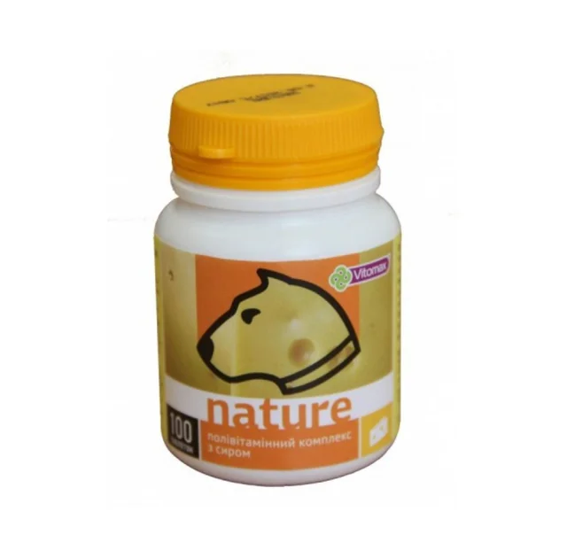 Поливитаминный комплекс Vitomax Nature для собак, с сыром, 100 г, 100 таб