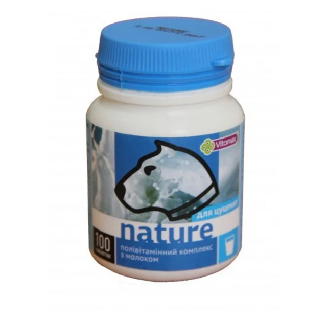 Поливитаминный комплекс Vitomax Nature для щенков, с молоком, 100 г, 100 таб