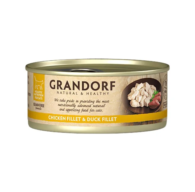 Консерви Grandorf Chicken Breast&Duck Fillet для котів, куряча грудка з качиним філе, 70 г