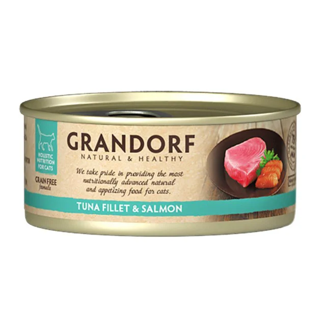 Консервы Grandorf Tuna Fillet&Salmon для кошек, филе тунца с лососем, 70 г