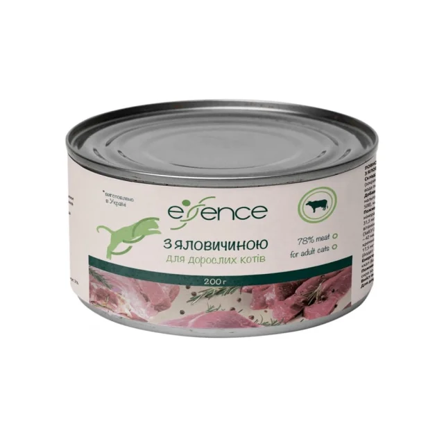 Влажный корм Essence для взрослых кошек, с говядиной, 200 г