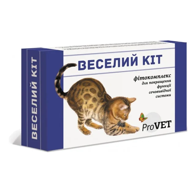 Фитокомплекс ProVET Веселий Кіт для улучшения функционирования мочевыводящей системы, для кошек, 20 мл