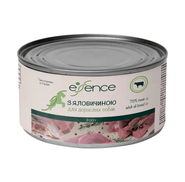 Влажный корм Essence для взрослых собак, с говядиной, 200 г