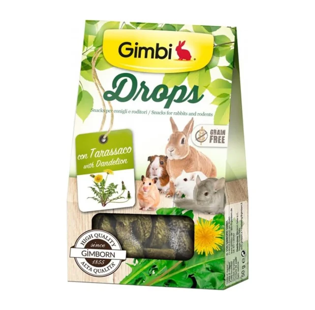 Ласощі GimBi дропси для гризунів, з кульбабою, 50 г
