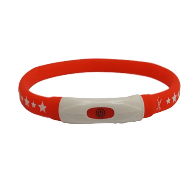 Нашийник AnimAll LED для собак, розмір M, 55 см, червоний