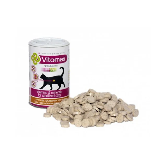 Витамины Vitomax для кастрированных котов и кошек, 300 таб