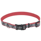 Cветоотражающий ошейник Coastal Lazer для собак, красный с косточками, 1.6×30-45 см