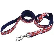 Поводок Coastal Pet Attire Ribbon для собак, красный с лапками, 2.5×1.8 м