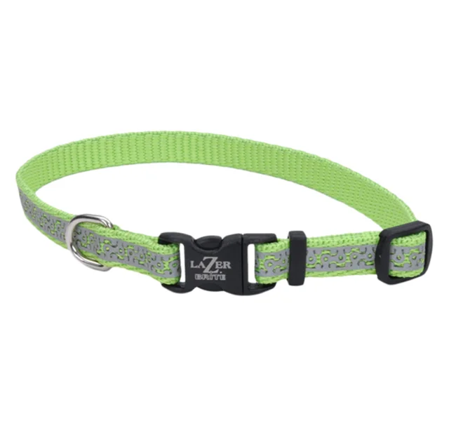 Светоотражающий ошейник Coastal Lazer для собак, лайм, 1×20-30 см