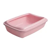 Туалет під наповнювач AnimAll для котів, з лопаткою, рожевий, 50×37×13.5 см