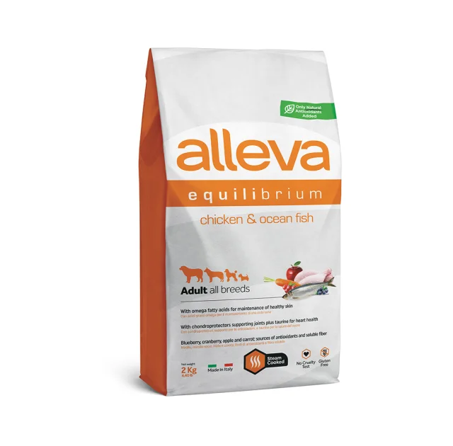 Сухой корм Alleva Equilibrium Sensitive Adult Chicken&Ocean Fish All Breeds для собак всех пород, 2 кг