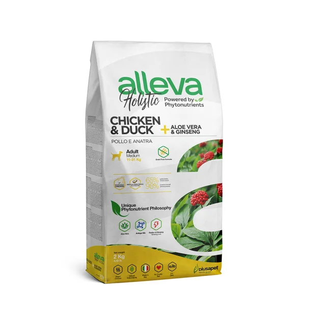 Сухий корм Alleva Holistic Adult Chicken&Duck Medium для дорослих собак середніх порід, курка та качка, 2 кг