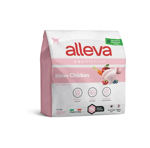 Сухой корм Alleva Equilibrium Chicken Kitten для котят, беременных и лактирующих кошек, с курицей, 400 г