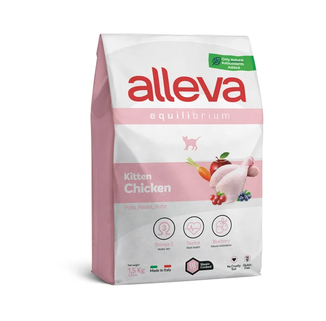 Сухой корм Alleva Equilibrium Chicken Kitten для котят, беременных и лактирующих кошек, с курицей, 1.5 кг