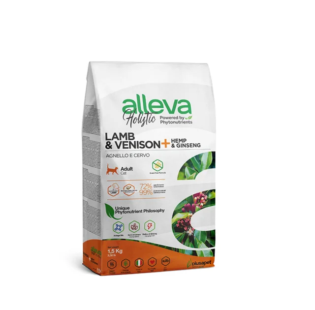Сухий корм Alleva Holistic Cat Adult Lamb&Venison для дорослих котів, ягня та оленина, 1.5 кг