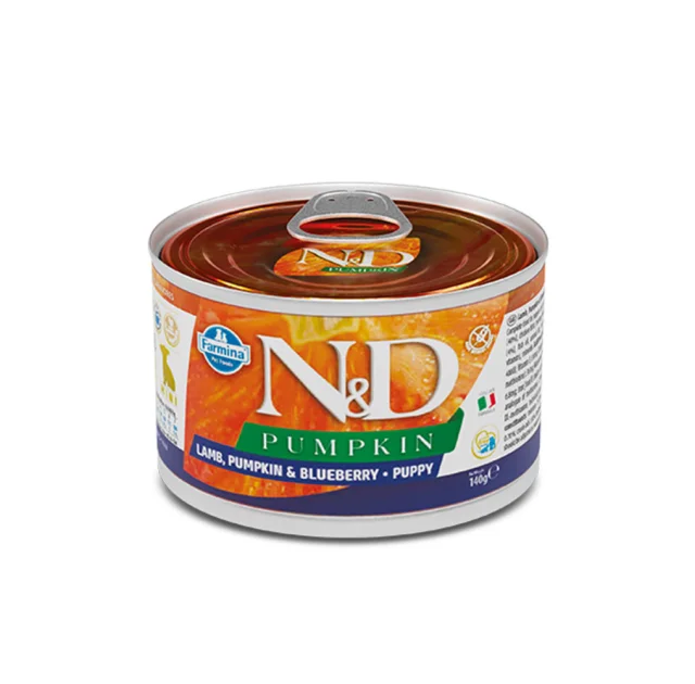 Влажный корм Farmina N&D Grain Free Pumpkin Lamb Puppy Mini для щенков малых пород, тыква/ягненок/черника, 140 г