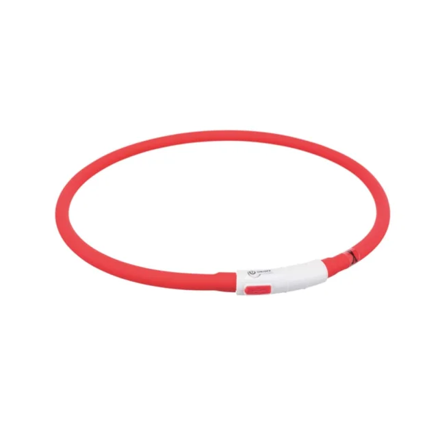 Нашийник Trixie Flash Light USB XS-XL світиться, 70 см х 10 мм, червоний