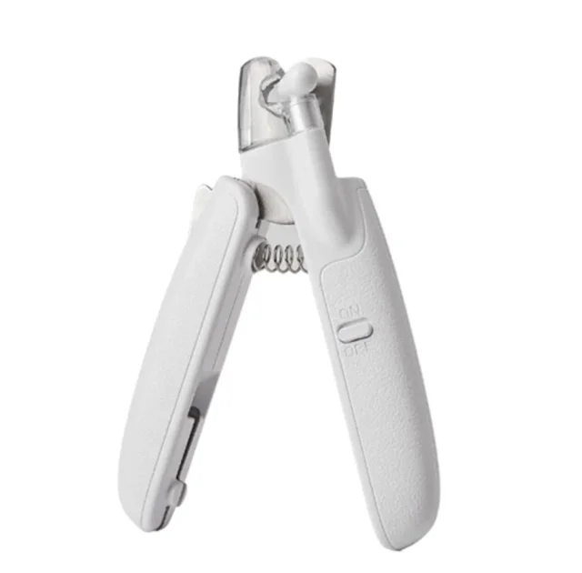 Когтерез AnimAll Groom для котів та собак, з LED підсвічуванням та контейнером для збору пазурів, білий
