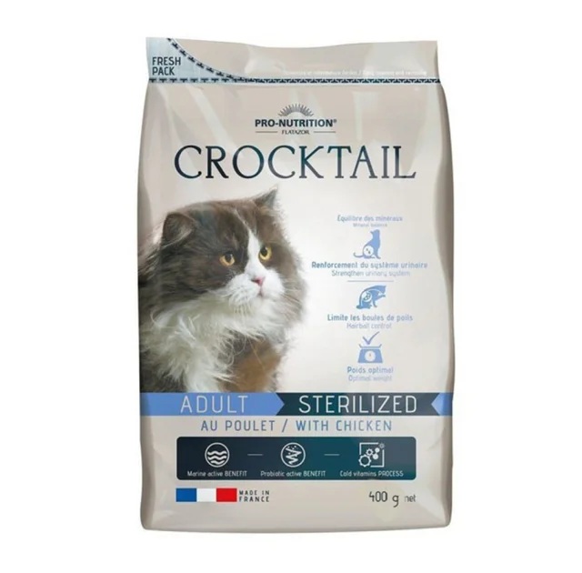 Сухой корм Pro-Nutrition Flatazor Crocktail Adult Sterilized Chicken для стерилизованных кошек, с курицей, 400 г