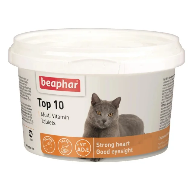 Мультивитаминный комплекс Beaphar Top 10 Multi Vitamin Tabs for Cat для кошек, 180 табл