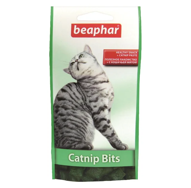 Лакомство Beaphar Catnip Bits для кошек, подушечки с кошачьей мятой, 35 г