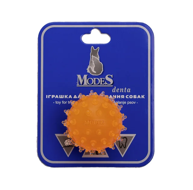 Игрушка Modes Denta мяч мина для собак, размер XS, 4 см, оранжевый
