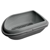 Туалет AnimAll CNR-130 для котів, під наповнювач, з сіткою, сірий, 57×39×23 см
