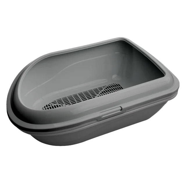 Туалет AnimAll CNR-130 для котів, під наповнювач, з сіткою, сірий, 57×39×23 см