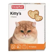 Вітамінізовані ласощі Beaphar Kitty’s Cheese для котів, з сиром, 75 табл