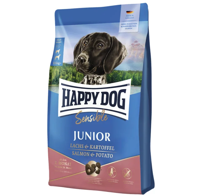 Сухой корм Happy Dog Sens Junior Lachs для собак от 7 до 18 месяцев, с лососем, 1 кг