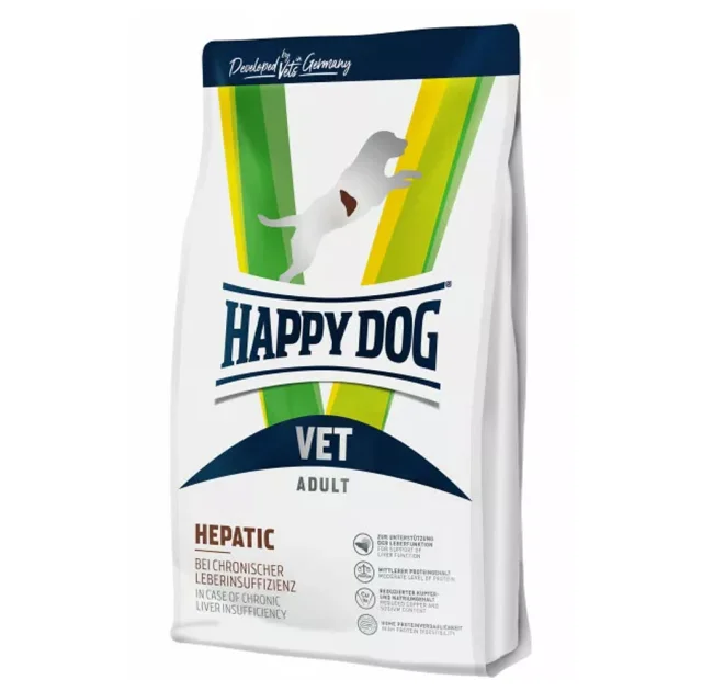 Сухий корм Happy Dog Vet Diet Hepatic для дорослих собак при хронічній печінковій недостатності, 1 кг