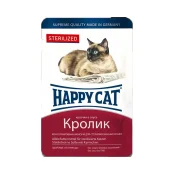 Вологий корм Happy Cat Btl sterilisiert Kaninchen Sossе для дорослих котів, з кроликом в соусі, 100 г