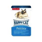 Вологий корм Happy Cat Btl sterilisiert Lachs Gelee для дорослих котів, шматочки лосося в желе, 100 г