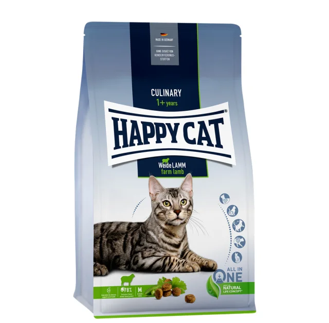 Сухой корм Happy Cat Culinary Weide-Lamm для взрослых кошек, с ягненком, 1.3 кг