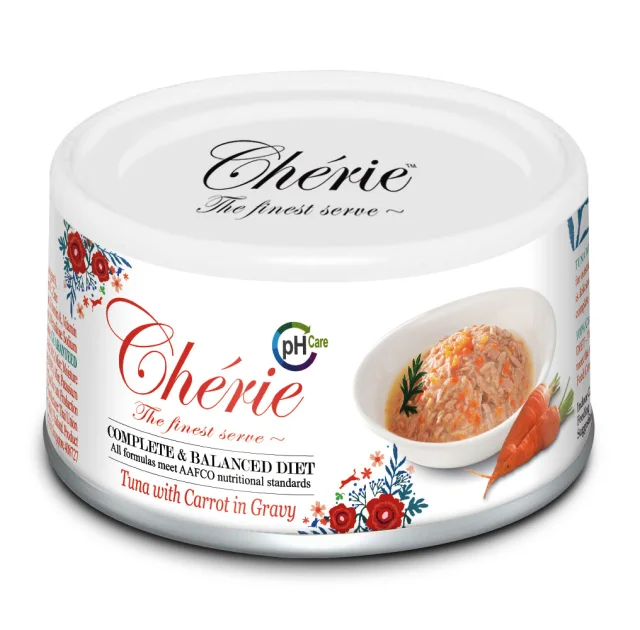 Консервы Cherie Urinary Care для кошек, кусочки тунца и моркови в соусе, 80 г
