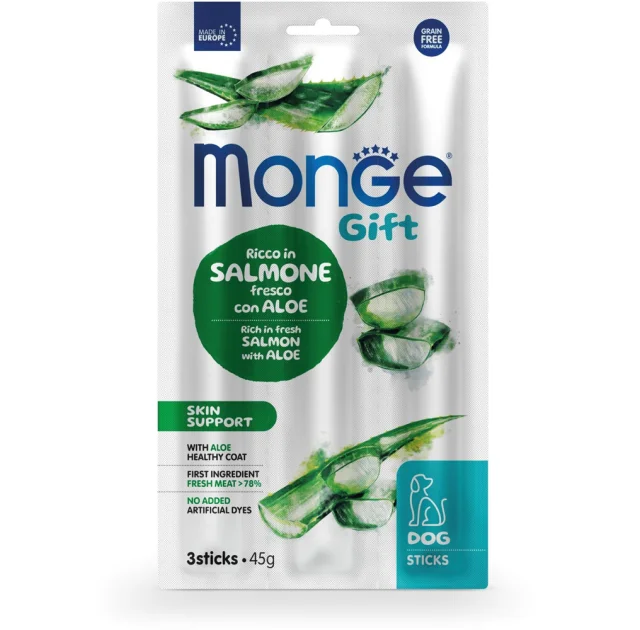 Ласощі Monge Gift Dog Skin support для собак з чутливою шкірою, лосось з алое, 45 г