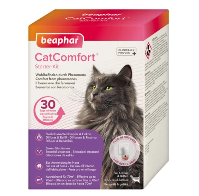 Успокаивающий диффузор Beaphar CatComfort для кошек, с феромонами, 48 мл