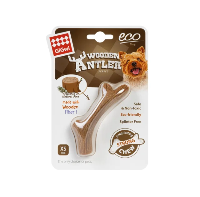 Іграшка GiGwi Wooden Antler Ріг жувальний для собак, розмір XS, коричневий
