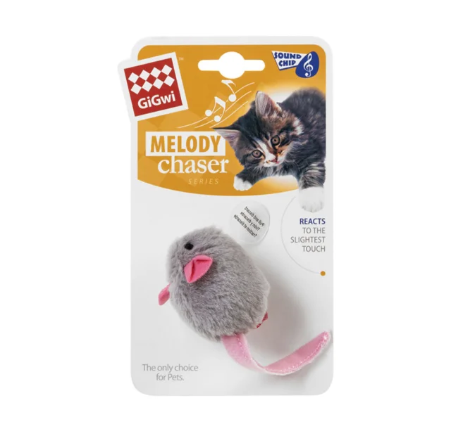 Іграшка GiGwi Melody Chaser Мишка для котів, з електронним чипом, 6 см