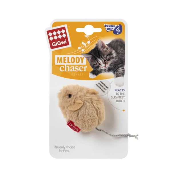 Іграшка GiGwi Melody Chaser Мишка для котів, з електронним чипом, 13 см